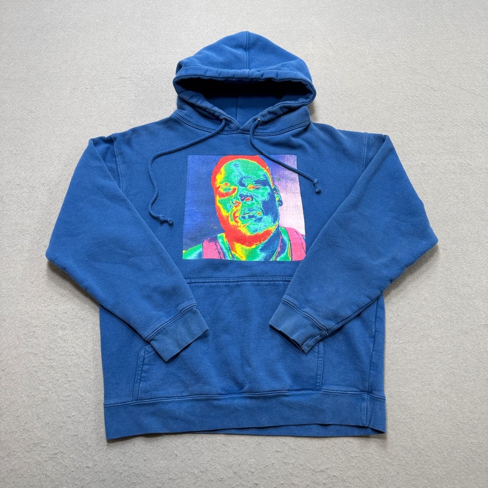 Brockhampton Iridescence Hoodie Men's Medium Blue Graphic Pullover Sweatshirt